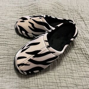 Women's Zebra Print Memory Foam Slippers